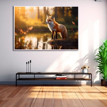 Fox in the Woods Painting